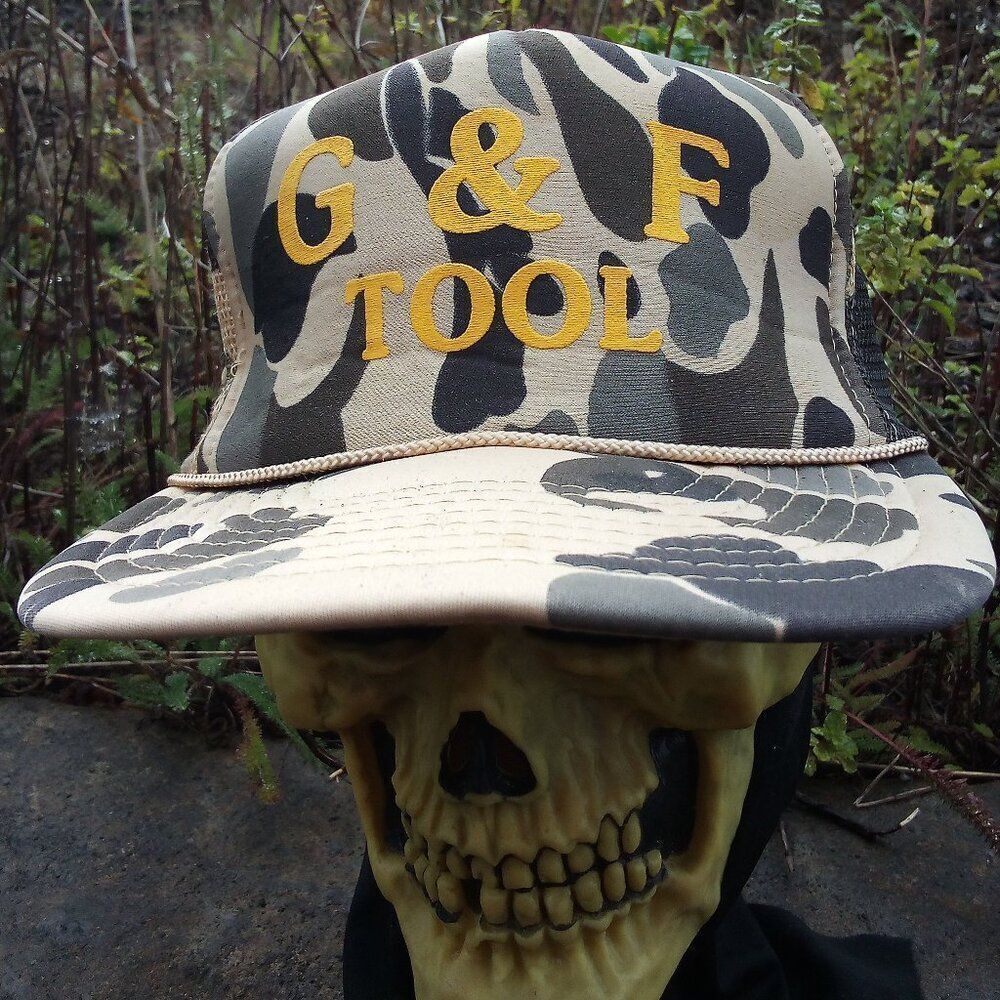 Vintage G&F Tool Camouflage Snap Trucker Hat Cap